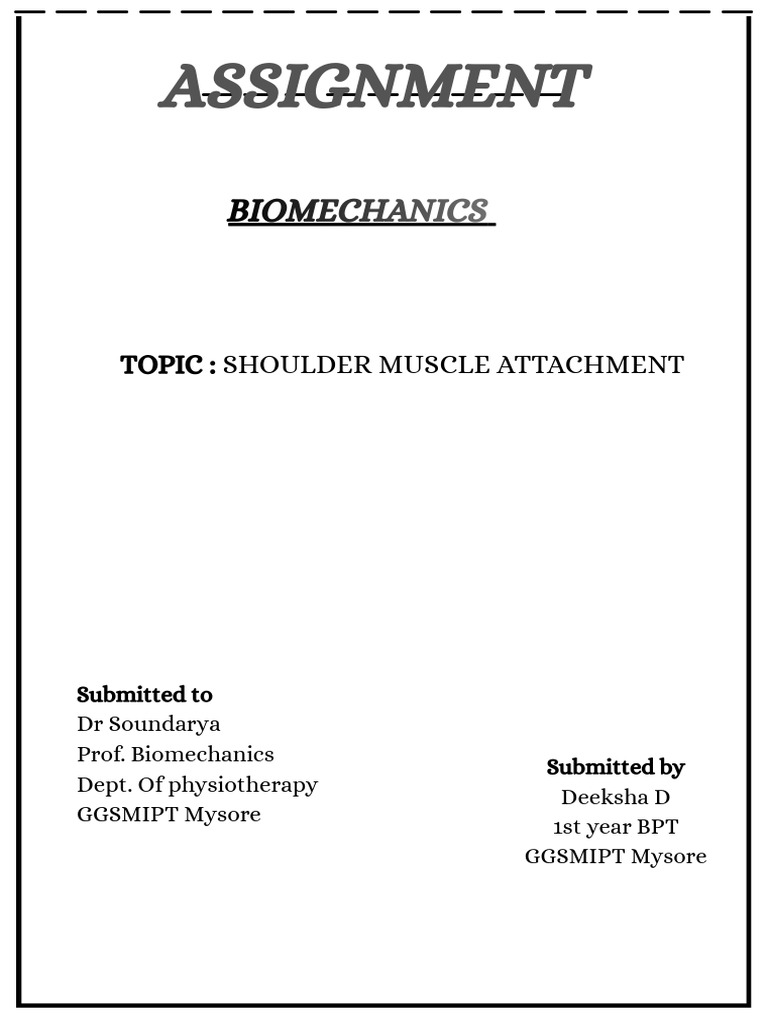 Assignment: Biomechanics | PDF | Arm | Vertebra