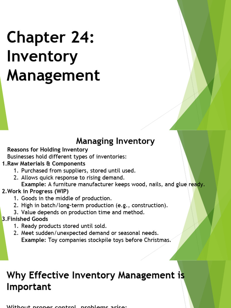 Chapter 24 Inventory Management | PDF | Inventory | Lean Manufacturing