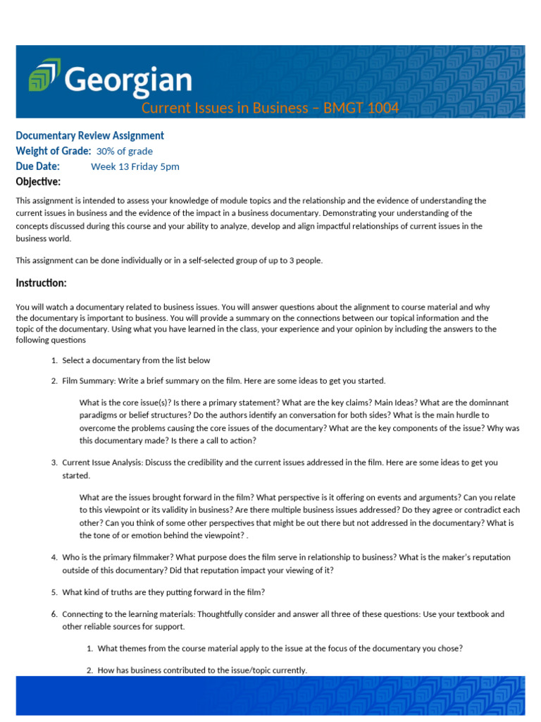 Final Assignment - BMGT 1004 Impact On Business | PDF | Credibility ...
