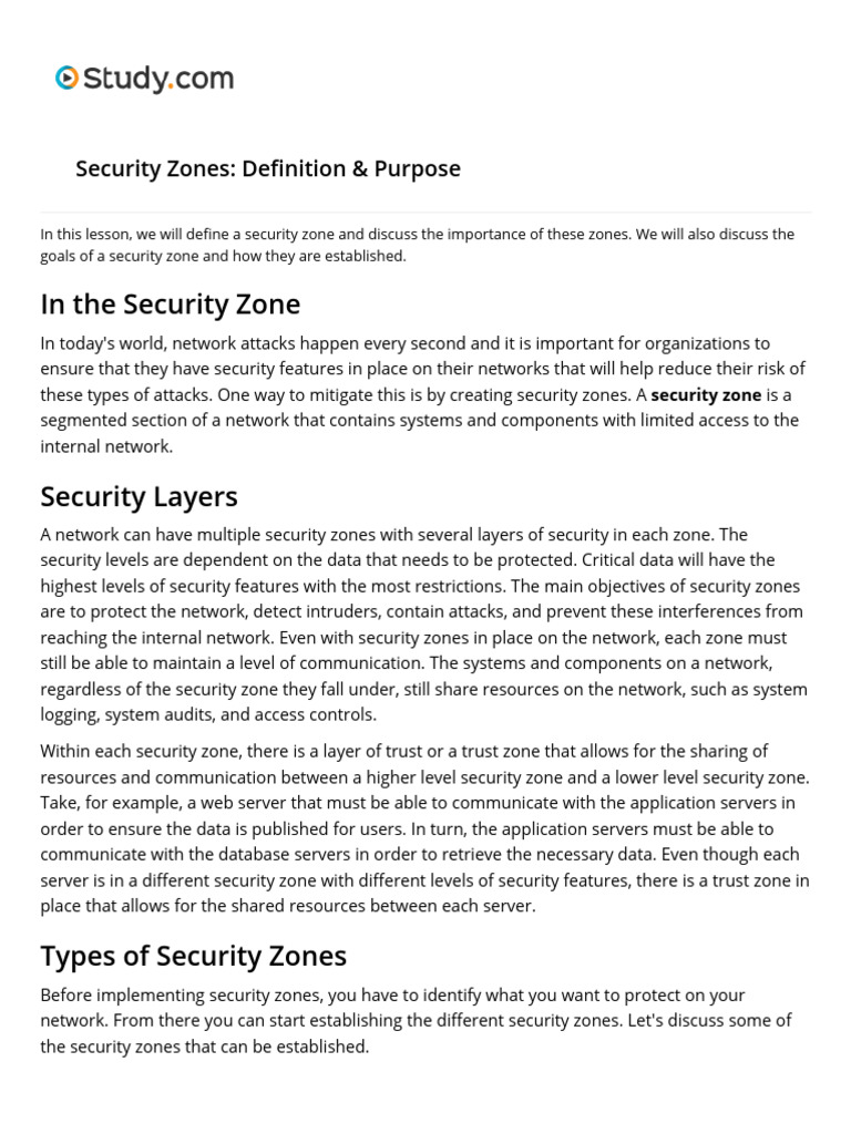 Security Zones - Definition & Purpose | PDF | Computer Security | Security