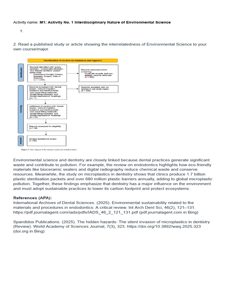 Activity Name - M1 - Activity No. 1 Interdisciplinary Nature of ...