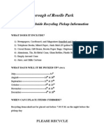 Routine Curbside Recycling Pickup Information