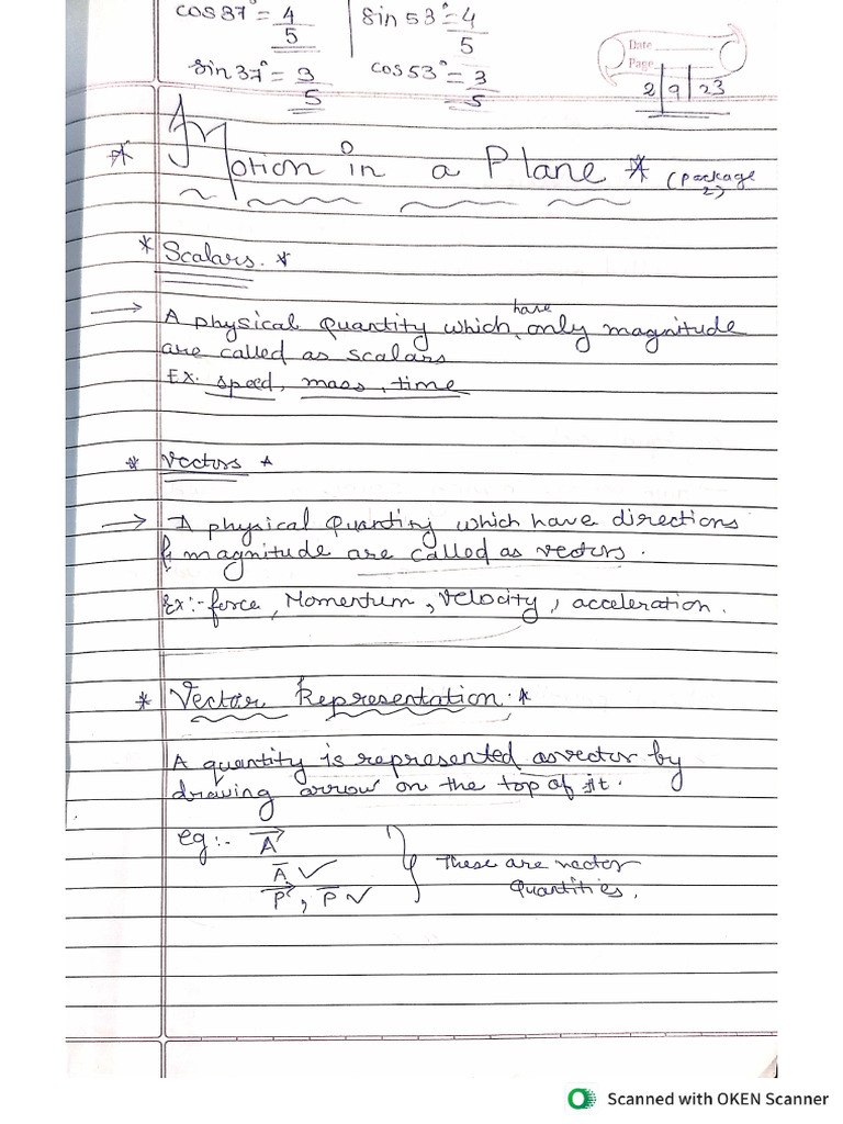 3.motion in A Plane | PDF