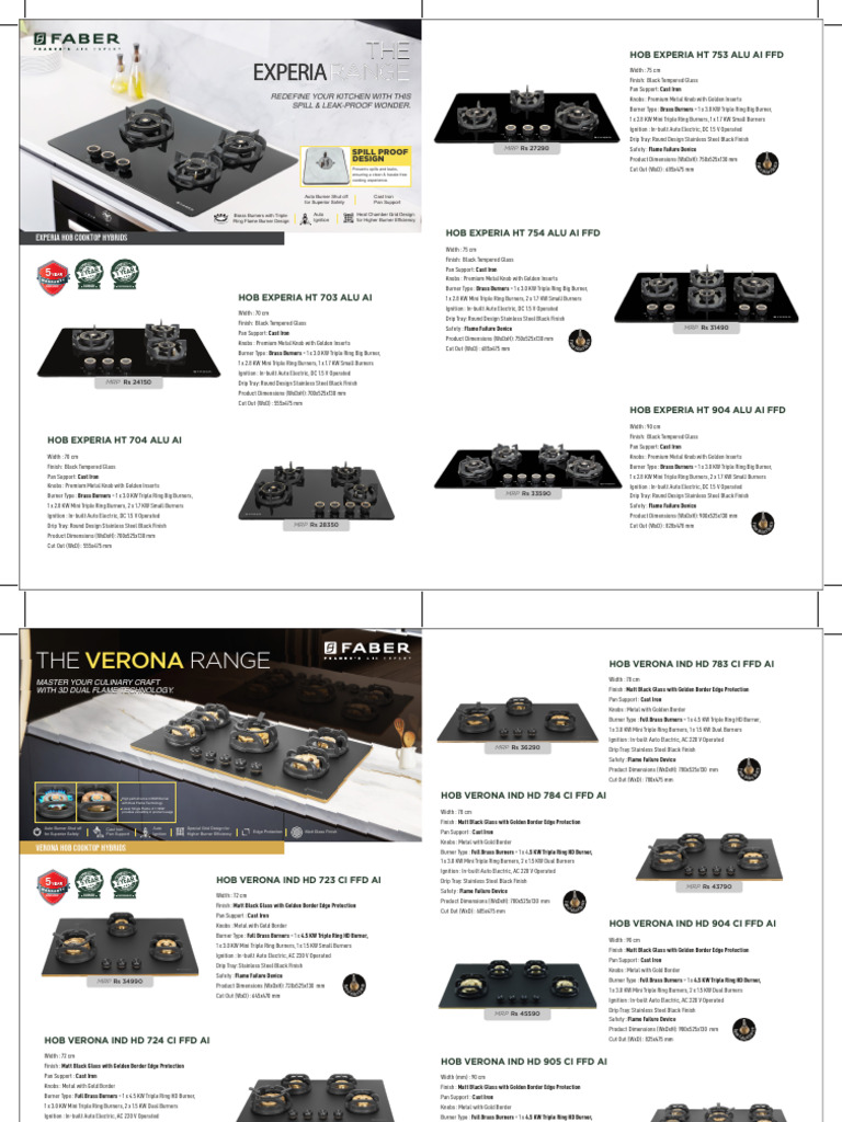 FABER New Hobs Range 2024 | PDF | Kitchen Stove | Mechanical Engineering
