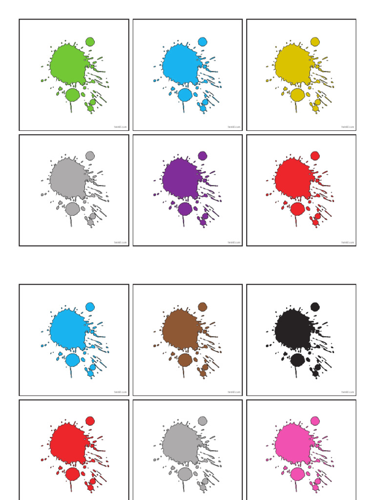 Colour Splat Cards | PDF