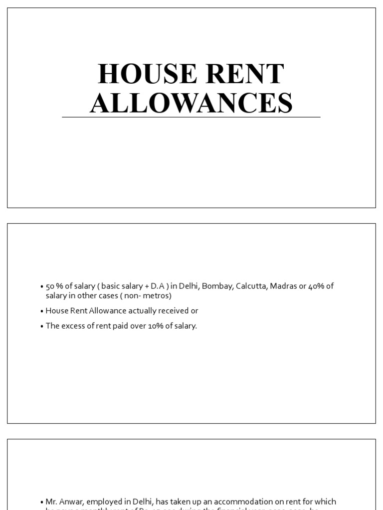 House Rent Allowances Problems | PDF | Salary | Employment Compensation