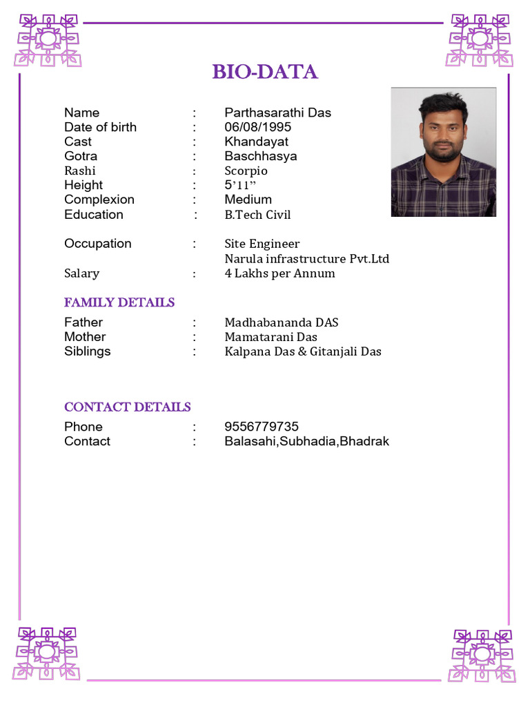 Bio Data | PDF