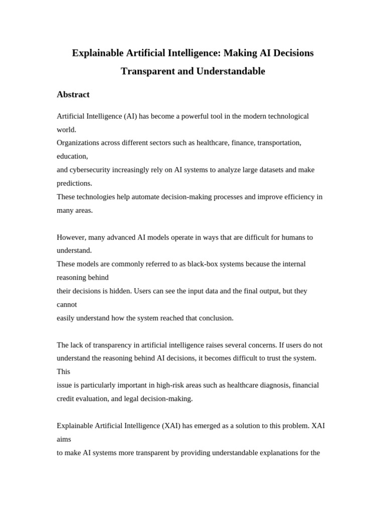 Explainable Ai Research Paper Extended | PDF | Artificial Intelligence ...
