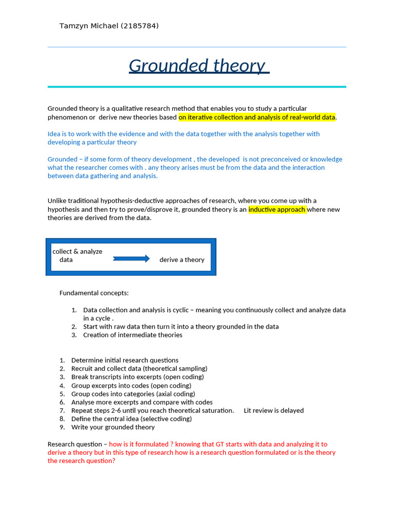 Grounded Theory Notes | PDF | Theory | Scientific Method