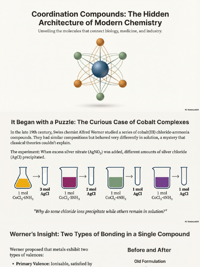 Coordination Compounds Unveiling The Hidden Architecture | PDF