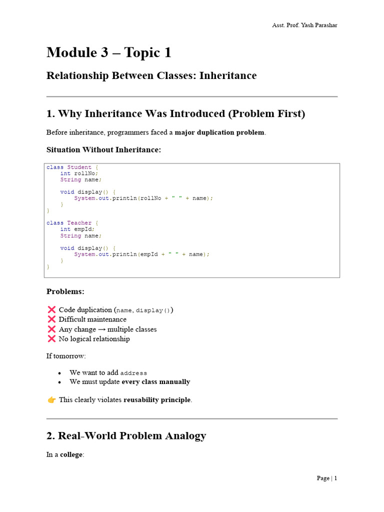 OOPS Module 3 | PDF | Method (Computer Programming) | Inheritance ...