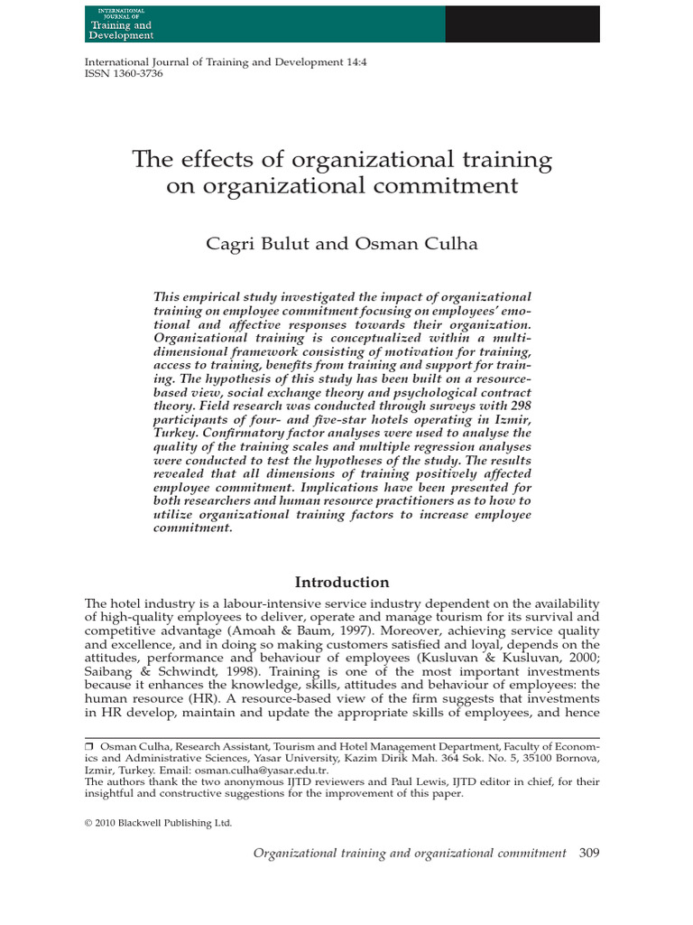 The Effects of Organizational Training o | PDF | Cognition | Psychology