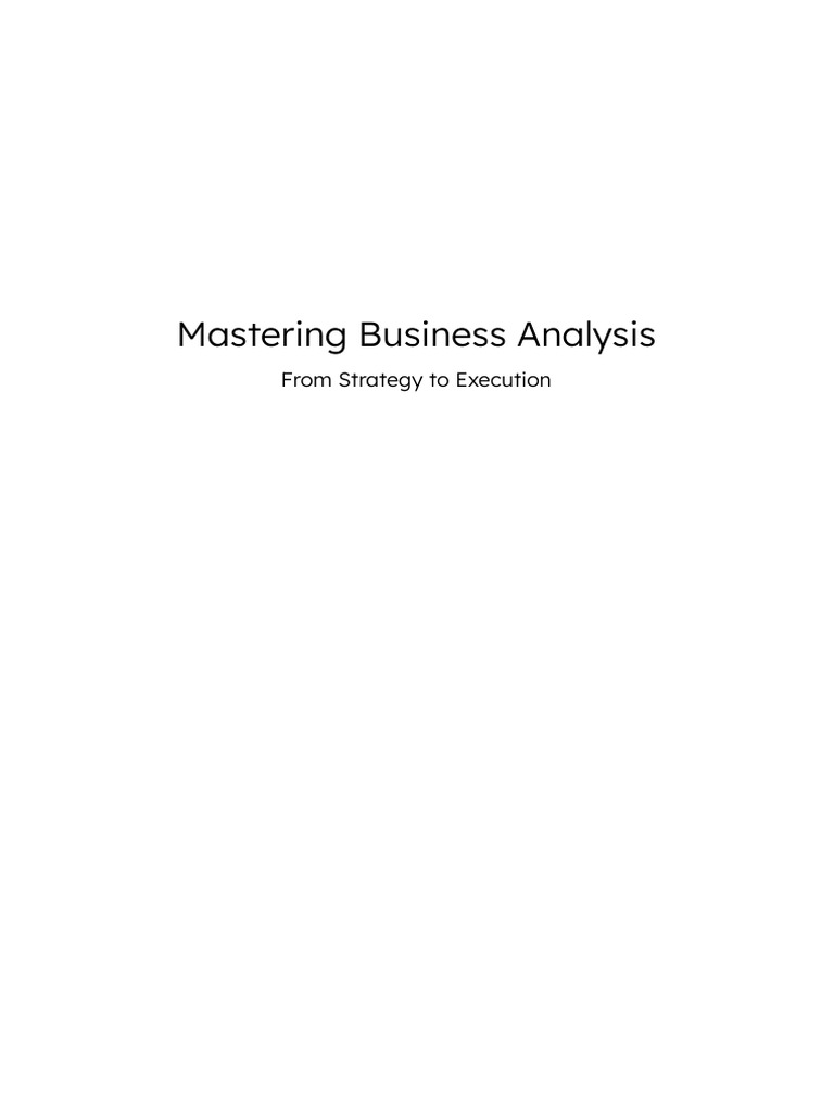 Mastering Business Analysis | PDF | Software Development Process ...