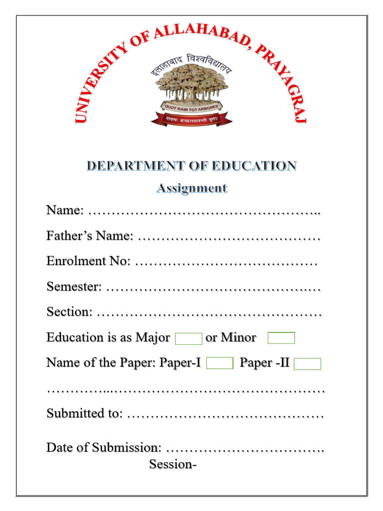 Assignment Front Page | PDF