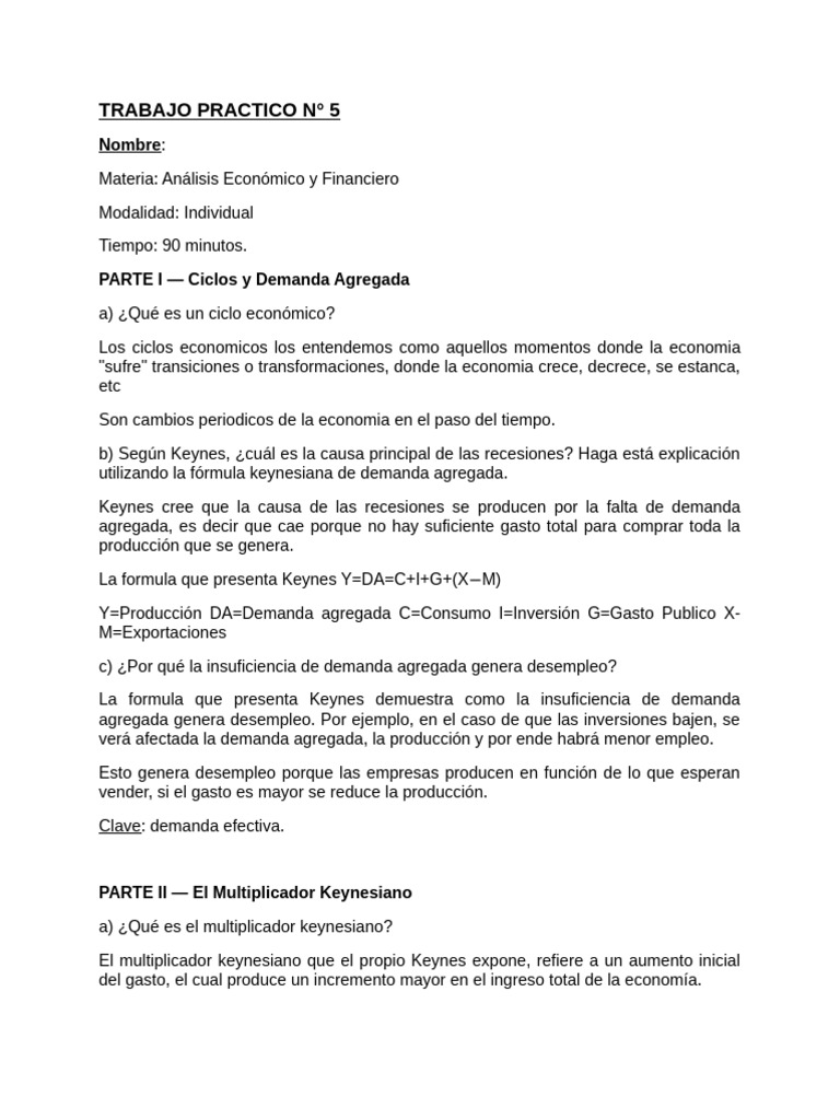 Consigna TP 5 Aef CV | PDF | Inflación | Curva de Phillips