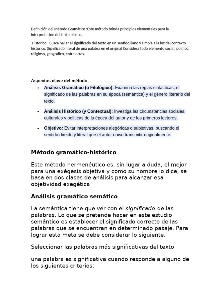 Definición Del Método Gramático | PDF