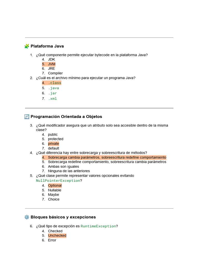 Quiz 2 - Java 8 (1) (2) | PDF | Java (lenguaje de programación) | Java ...