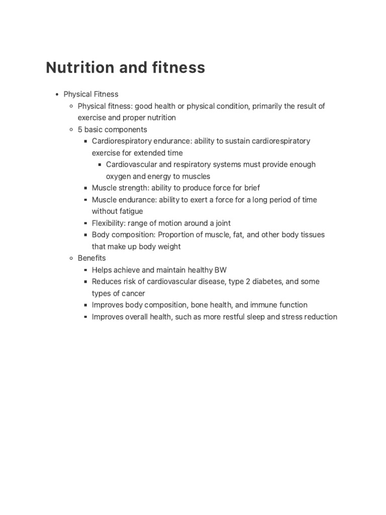 Nutrition and Fitness | PDF | Physical Fitness | Strength Training
