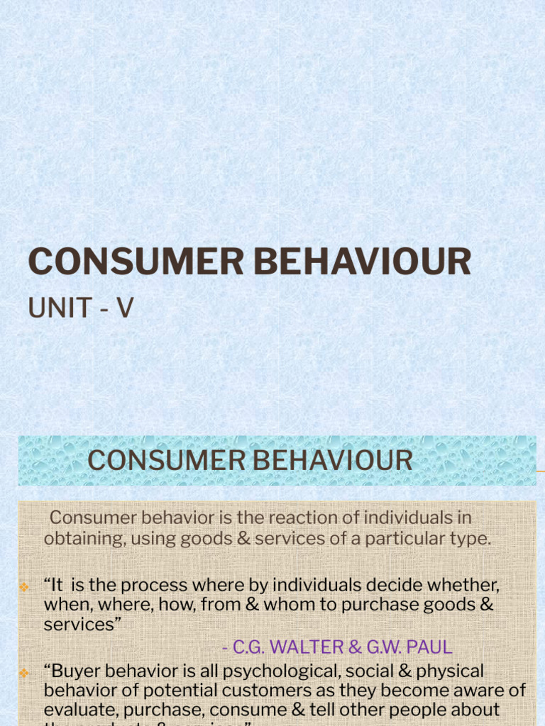 Consumerbehaviour | PDF | Consumer Behaviour | Behavior