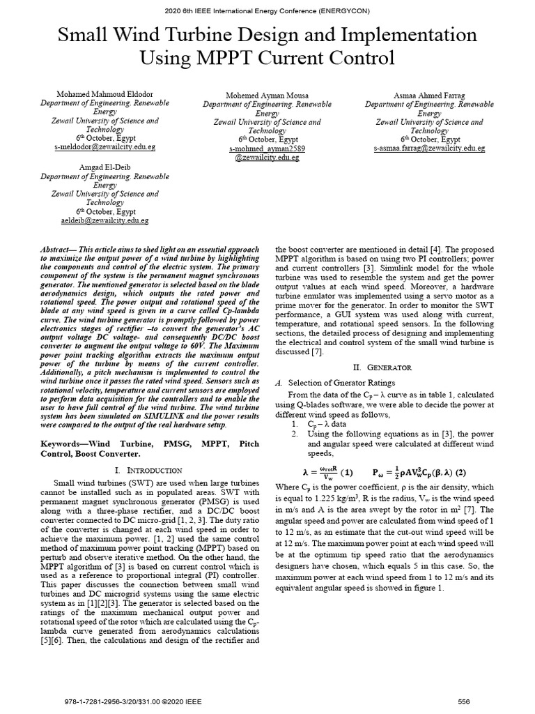 Small Wind Turbine Design and Implementation | PDF | Rectifier ...