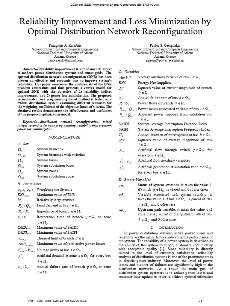 Reliability Improvement and Loss Minimization by | PDF