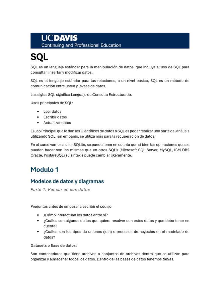 SQL para Ciencia de Datos (SQLite) | PDF | SQL | Bases de datos
