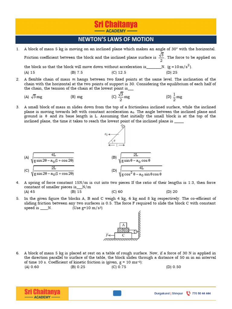 2-Newtons Laws of Motion | PDF | Force | Tension (Physics)
