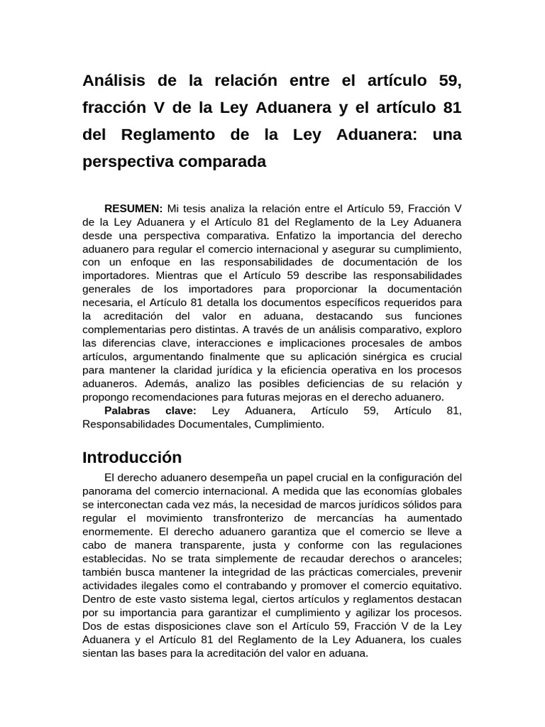 Analyzing The Relationship Between Article 59, Fraction V of The ...