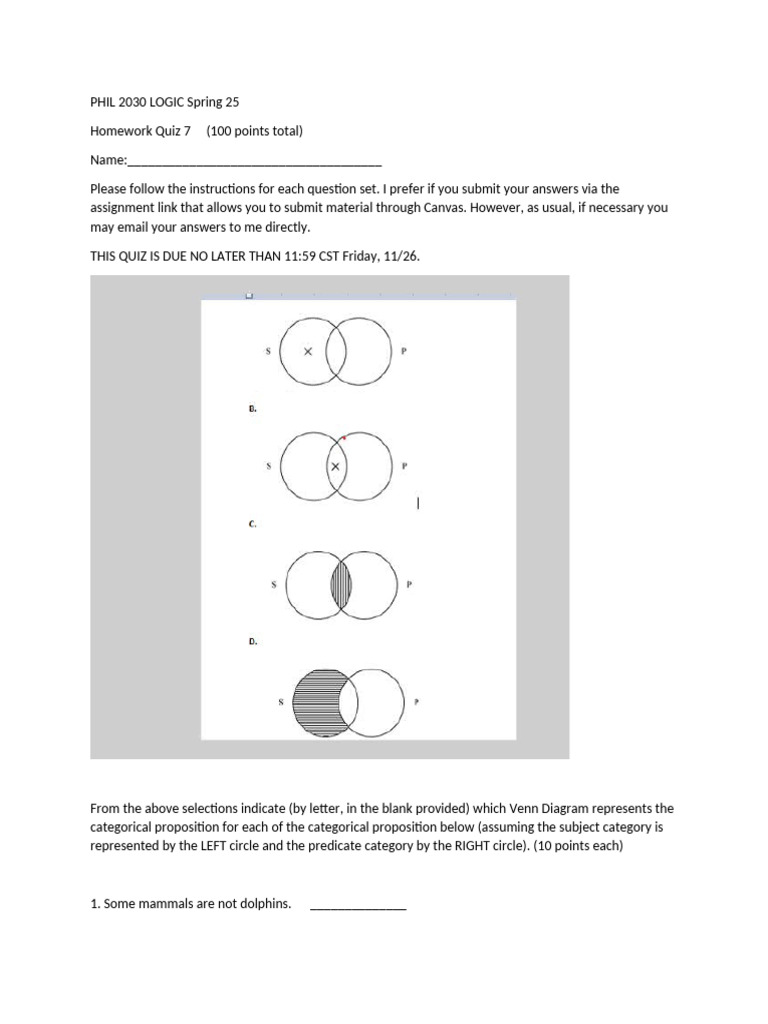 Phil 2030 Logic Spring 25 | PDF