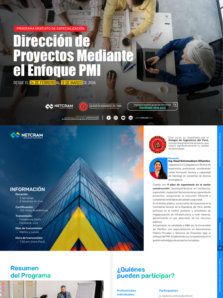 BROCHURE - Dirección de Proyectos Mediante El Enfoque PMI | PDF | Business