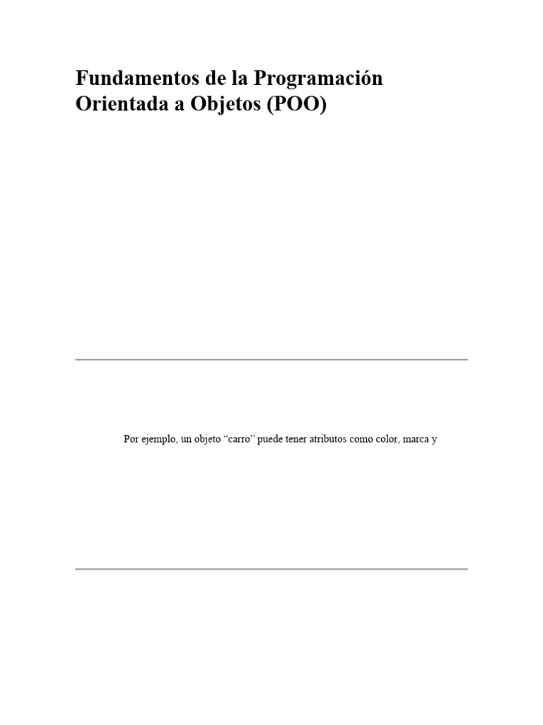 Fundamentos de La Programación Orientada A Objetos. | PDF ...