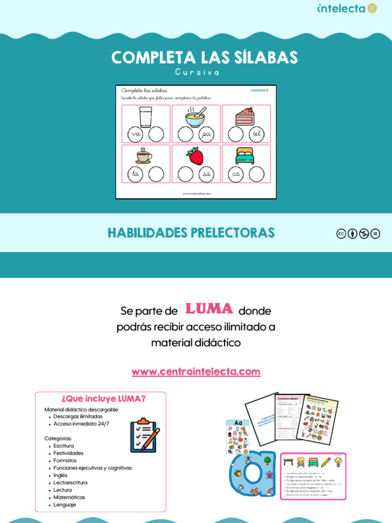 Completa Las Sílabas Intelecta | PDF | Sílaba | Palabra
