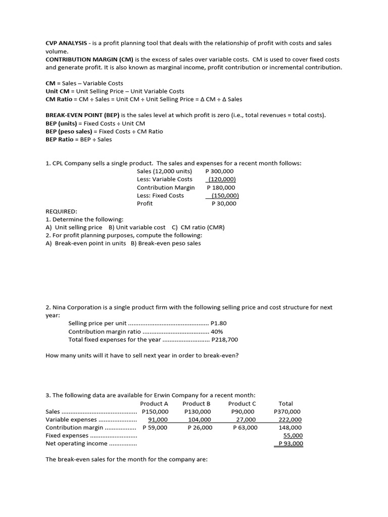 Break Even | PDF | Management Accounting | Financial Accounting