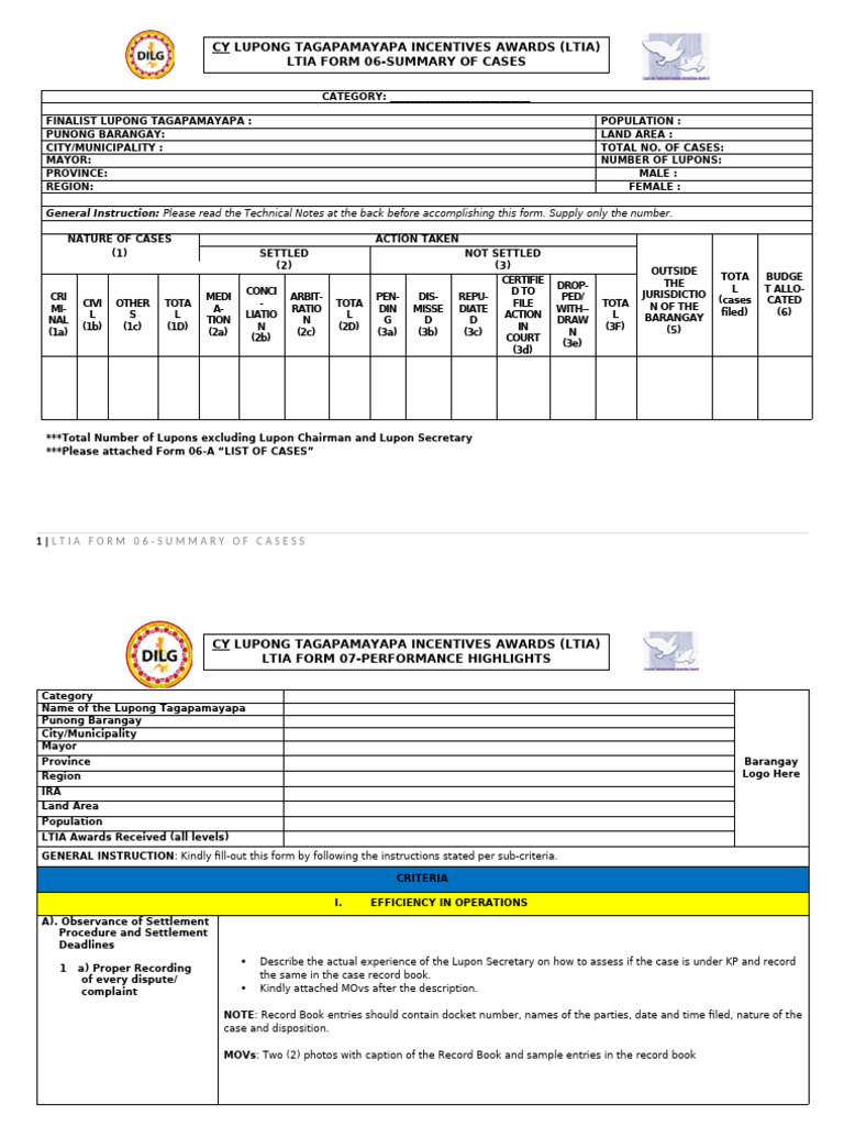 Annex A - Ltia Forms 6 & 7 - Template | PDF | Complaint | Judiciaries