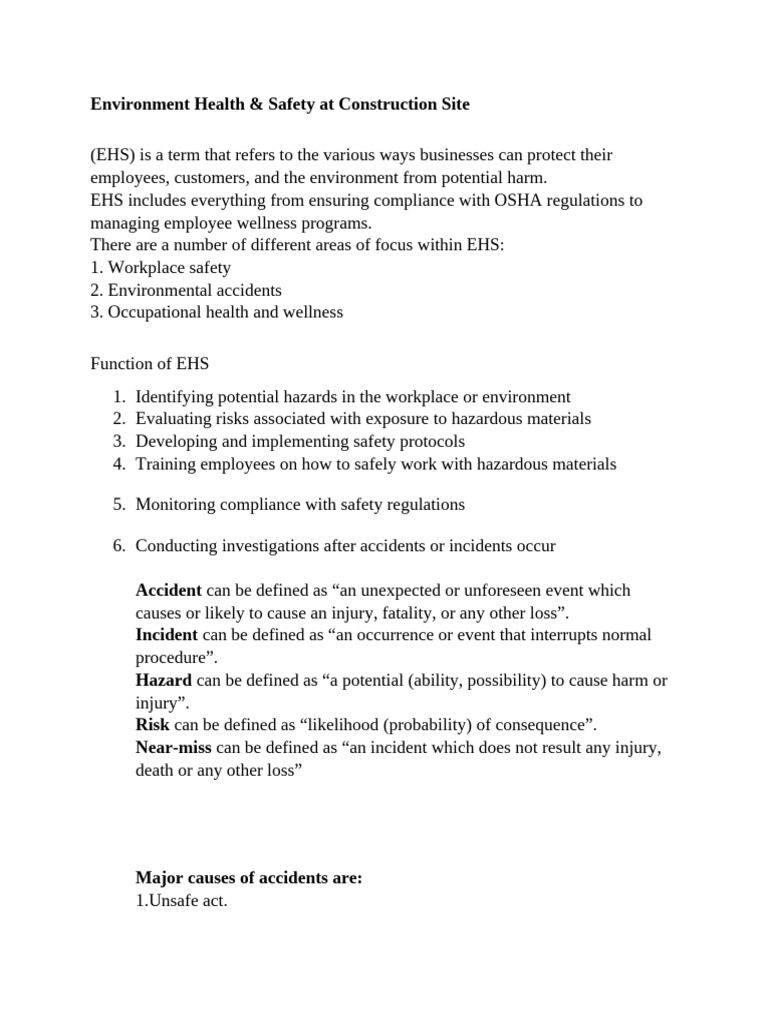 Environment Health | PDF | Occupational Safety And Health | Safety