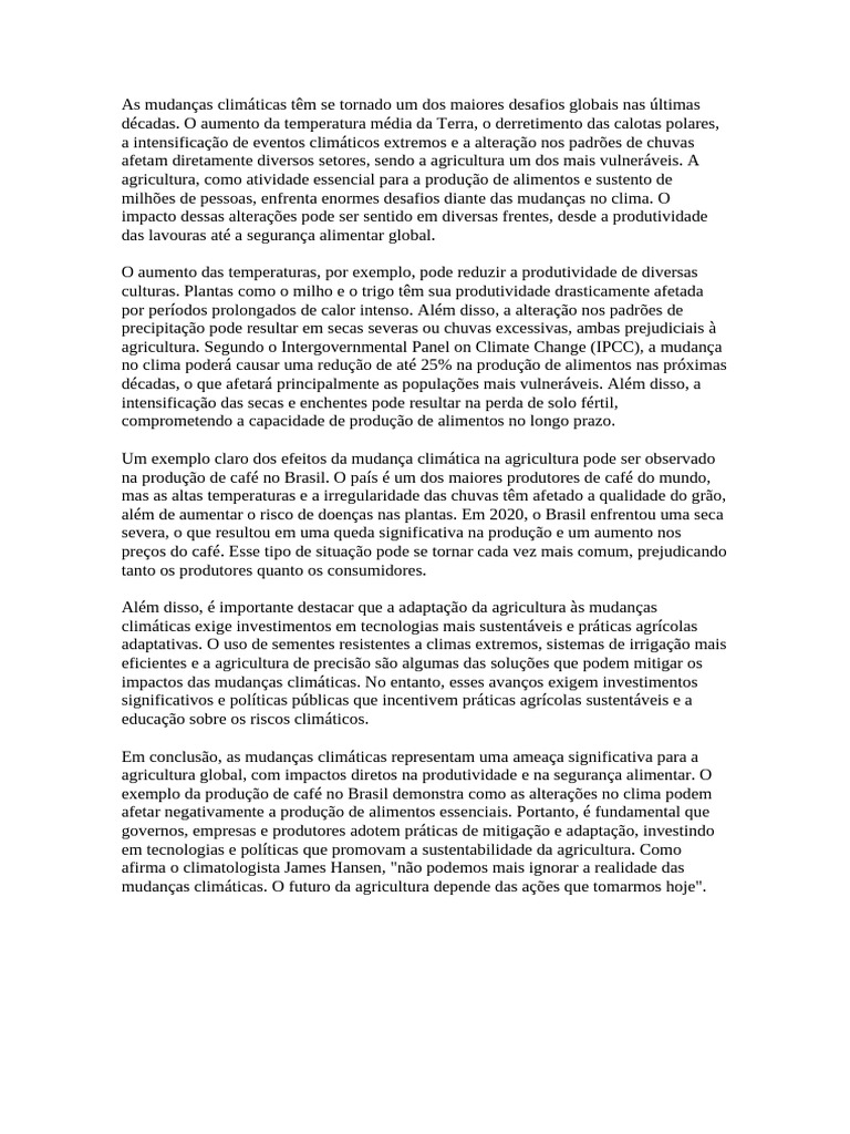 Redação - Mudanças Climaticas | PDF