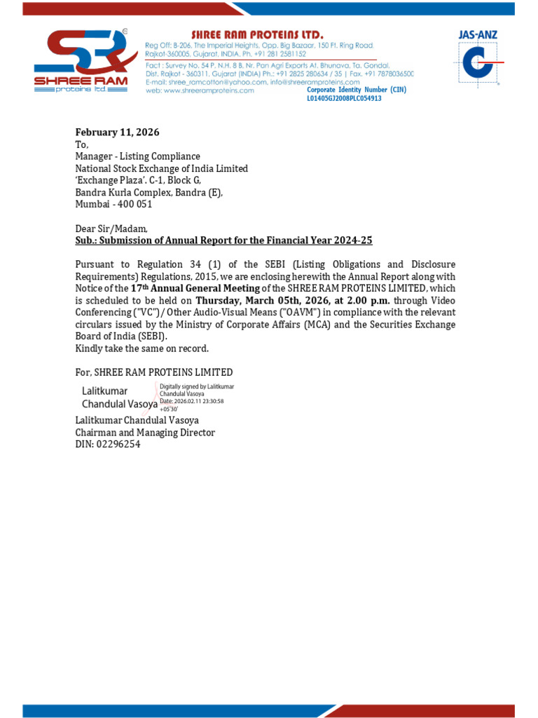 Ar 29228 SRPL 2024 2025 A 1890751 11022026233303 | PDF | Audit ...