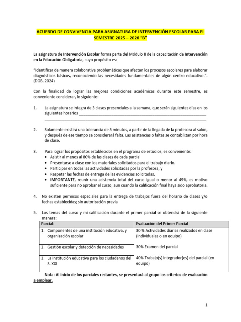 Normas de Convivencia 25-26 B | PDF | Escuelas