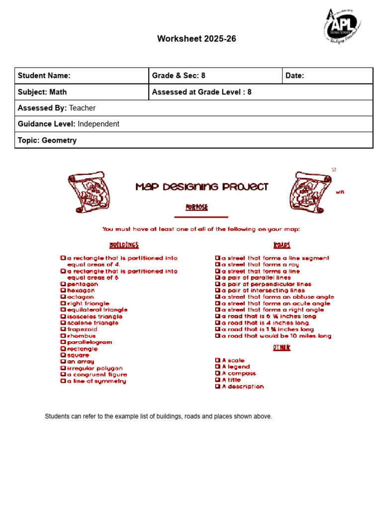 GR 8 AA Geometry Guidelines | PDF