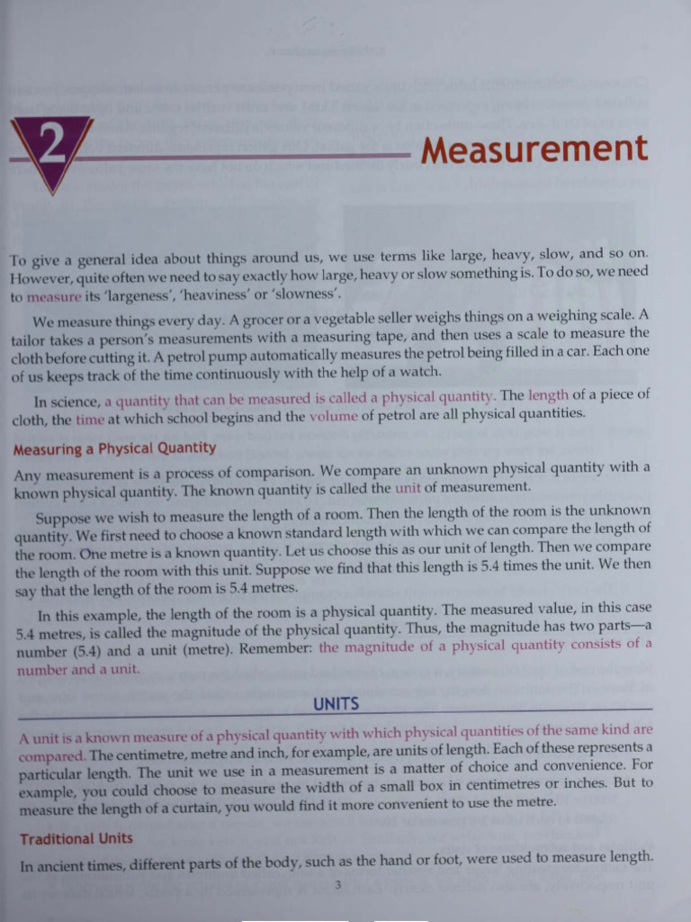 Class 6 Physics Chapter 02 Measurement Reference Content | PDF