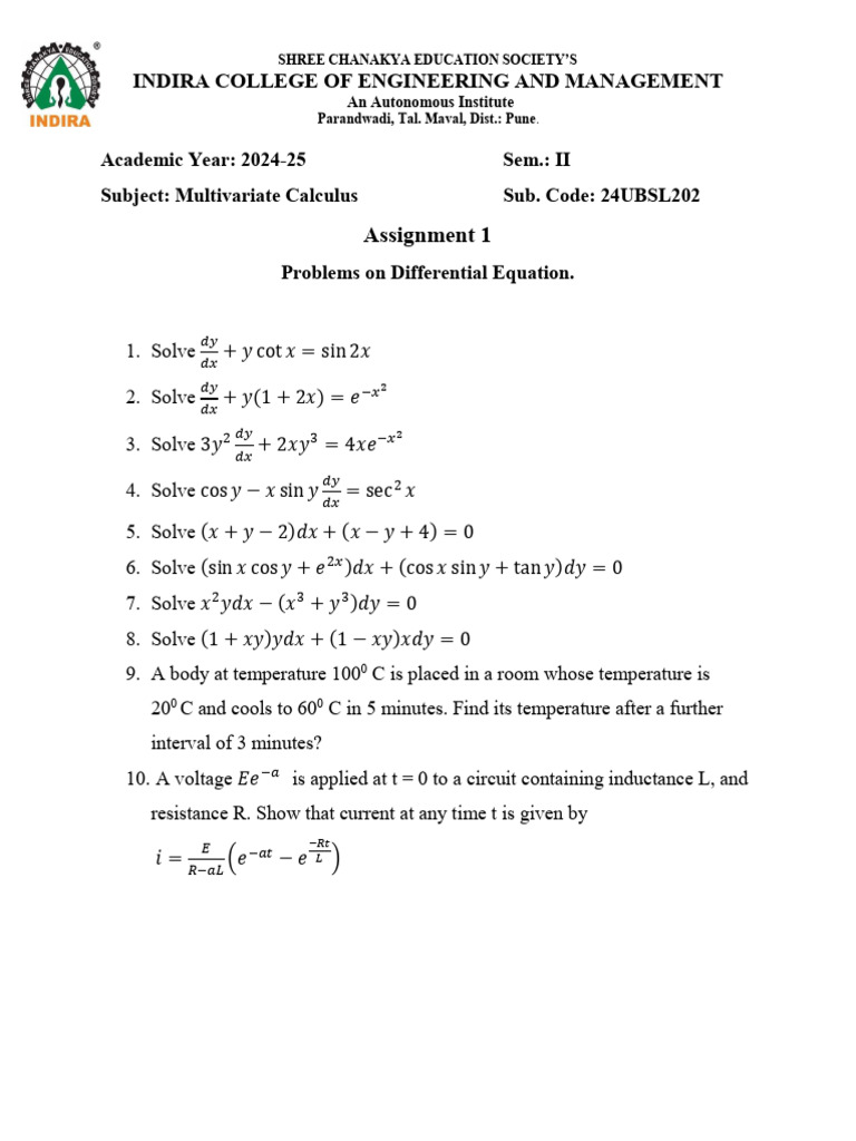 EM-II Assignment 1 | PDF