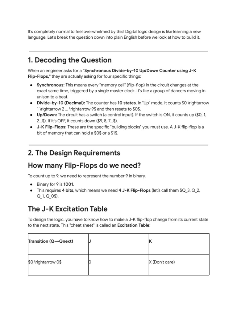 Designing A Synchronous Up - Down Counter | PDF