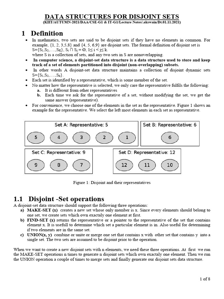 Disjoint Set | PDF | Theoretical Computer Science | Graph Theory