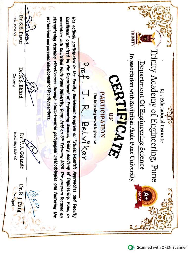 FDP Certificate | PDF