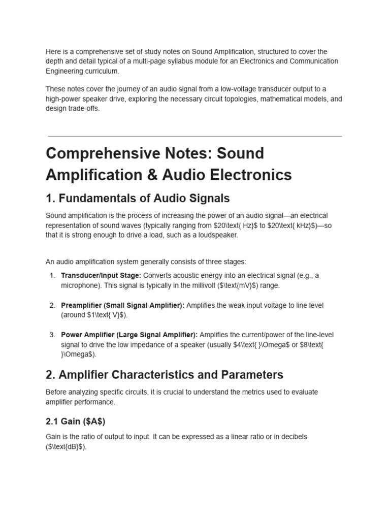 Audio Amplification - From Basics To Power | PDF | Amplifier | Bipolar ...