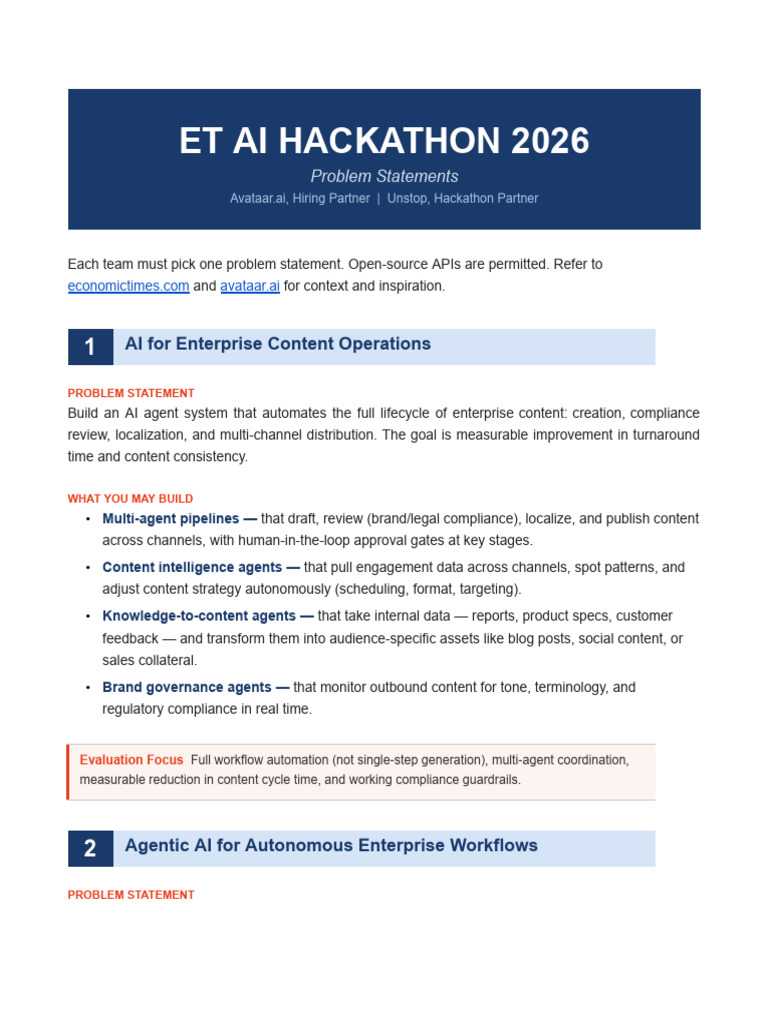 ET AI Hackathon 2026 PS | PDF | Artificial Intelligence | Intelligence ...