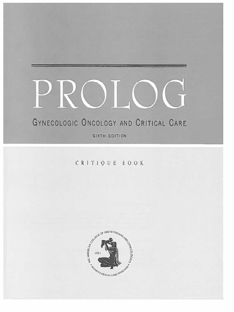PROLOG - Gynecologic Oncology and Critical Care - 6th Edition | PDF