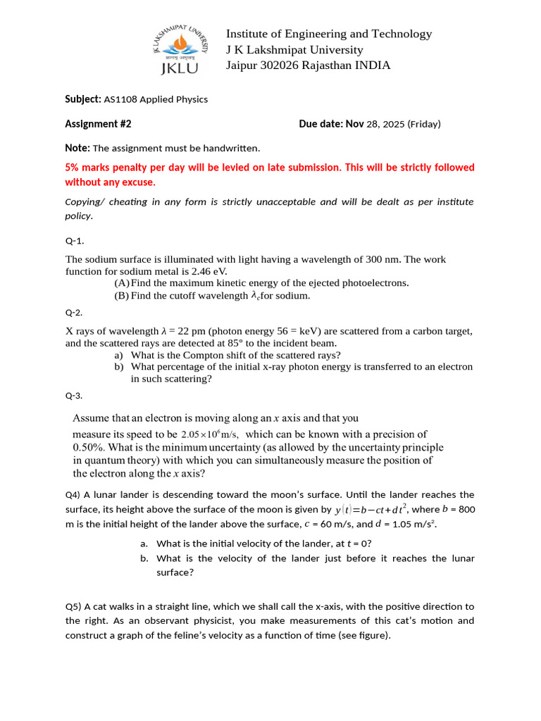 Assignment 2 Applied Physics | PDF | Atomic | Physics