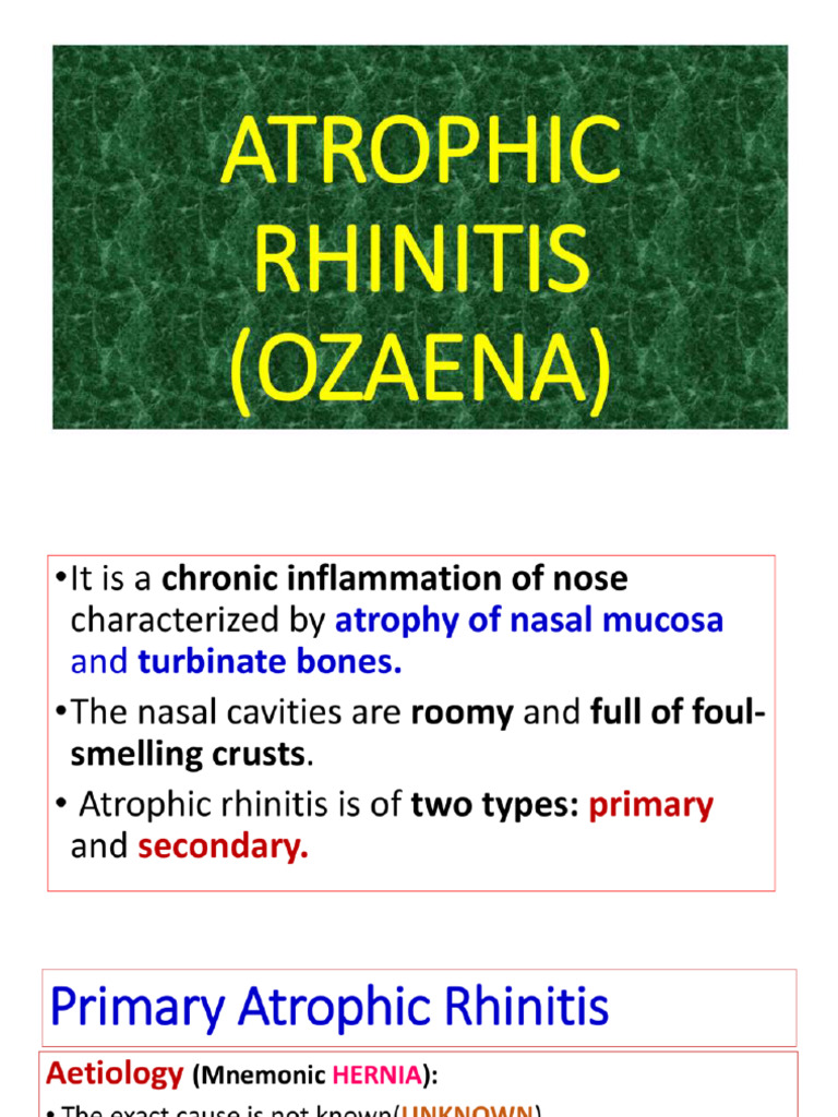 Atrophic Rhinitis Ozaena | PDF