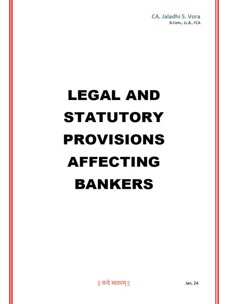 BOB Lecture On Legal & Statutory Provisions | PDF | Negotiable ...